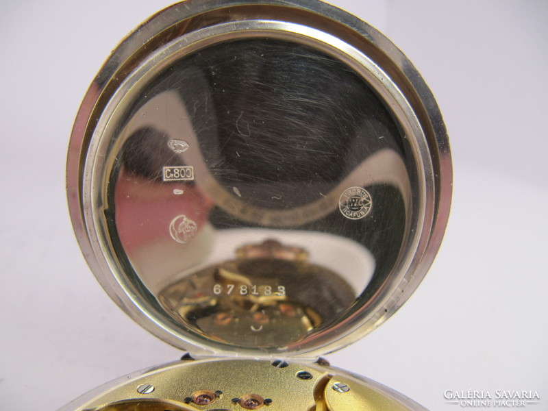 Antique, iwc schaffhausen, silver pocket watch, 1914