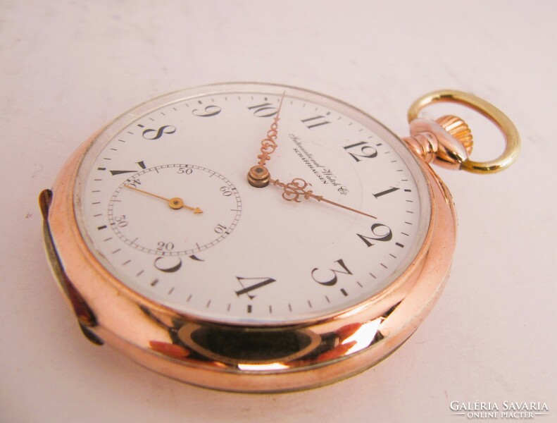 Antique, iwc schaffhausen, silver pocket watch, 1914