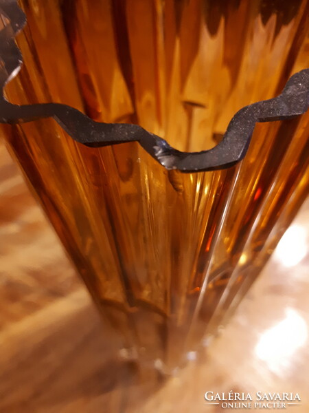 Art deco Finnish cast glass vase