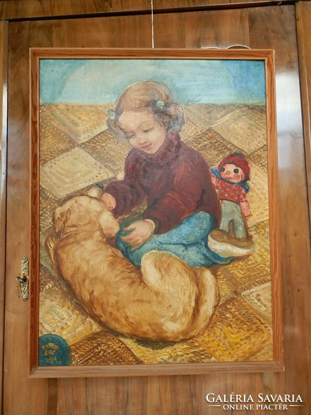 Pfilf year. His painting Little Girl with Dog is for sale.