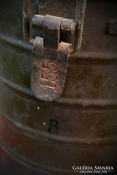 Second World War gas cylinder and gas mask