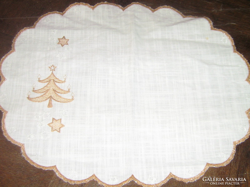 Cute solid Christmas oval tablecloth