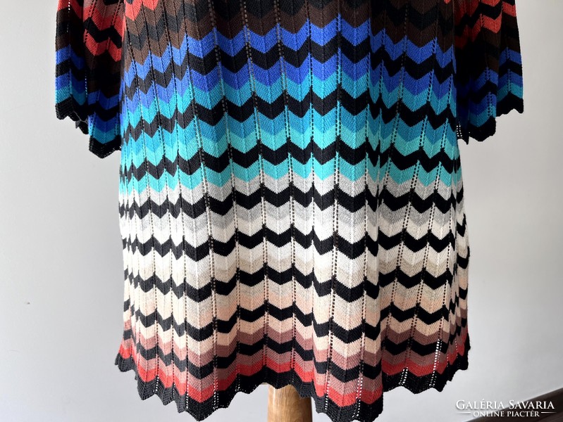 New Missoni style, knitted, colorful, long-sleeved, loose dress, tunic m/l