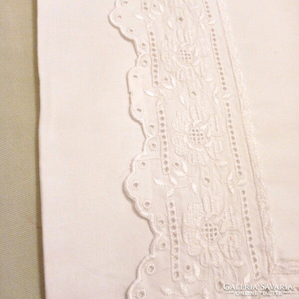 Antique cushion cover, decorated with lace, 87 x 65 cm