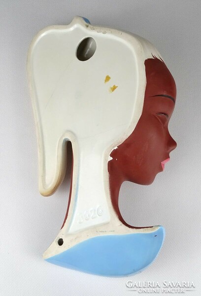 1P139 mid century raumschmuck - cortendorf art deco ceramic female head 29 cm