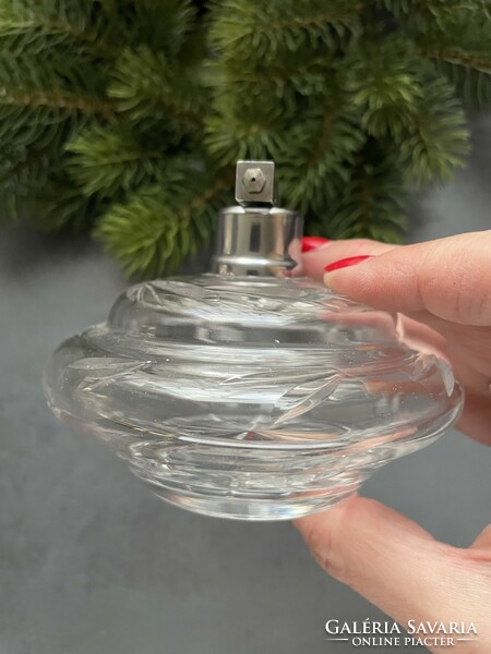 Szép metszésű kristály parfümös üveg