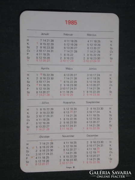 Card calendar, 35-year-old Budapest printing company, Budapest, 1985, (3)