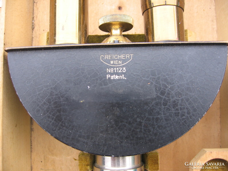 Reichert Vienna, no. 1123 Patent . Antique instrument, optics v. Microscope. Carl zeiss yen