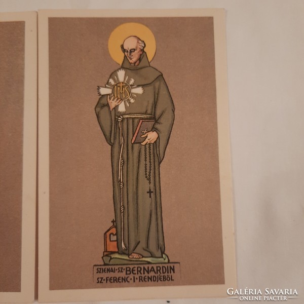 Postcards made from Sándor Unghváry's paintings on display in the Franciscan church in Pasarét, Budapest