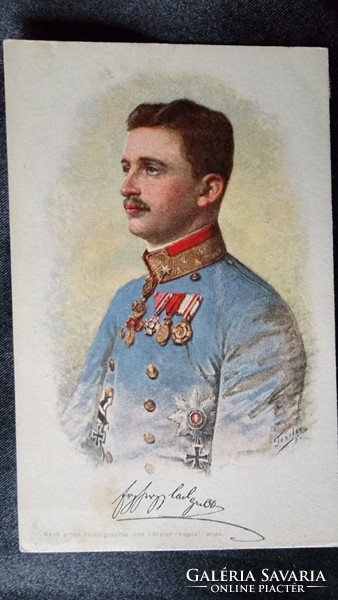 Arc. Károly, the last crowned king of Hungary, Habsburg, 1916, original photo sheet image