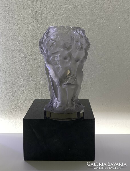 Original art deco Czech schlevogt glass vase from the 1930s
