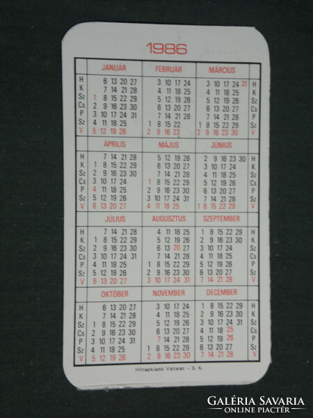 Card calendar, evening newspaper, newspaper, magazine, graphic artist, pocket watch, 1986, (3)