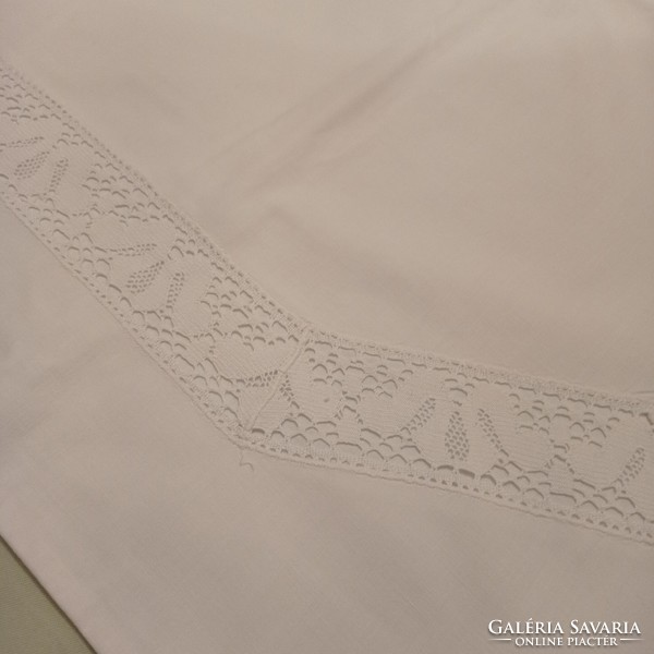 Antique monogrammed pillowcase, with lace insert, 85 x 68 cm