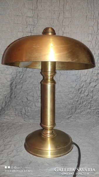 Vintage réz arany színű fém két izzós asztali lámpa 1970-es évek