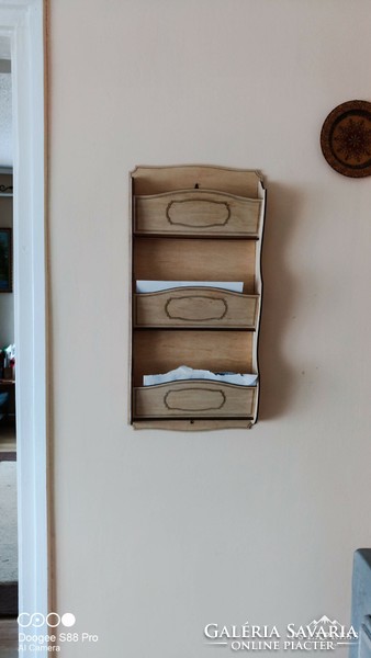 Wall shelf for organizing letters and checks