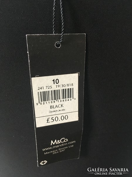 Új, címkés M&Co fekete hosszú party ruha, elegáns alkalmi maxiruha - méret: 38, M