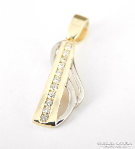 Brill 14k yellow gold and white gold beautiful pendant with diamonds
