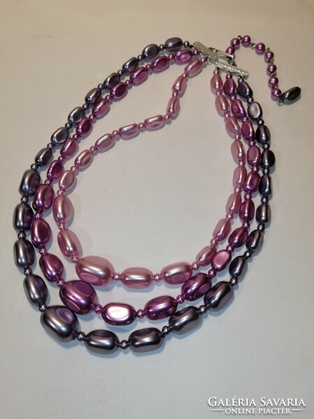 Purple 3-row necklace (1011)