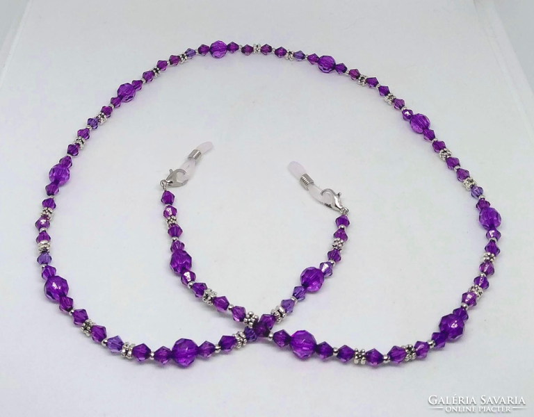 Glasses chain with purple acrylic beads 5