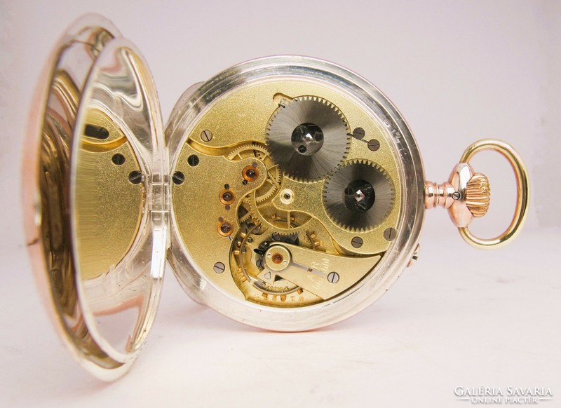 Antique, iwc schaffhausen, silver pocket watch, 1914
