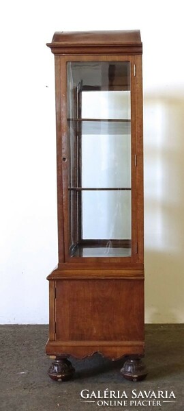 1P520 old richly carved glass display case 185 cm