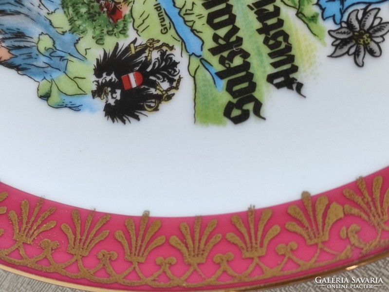Ausztriai szuvenír porcelán fali tányér