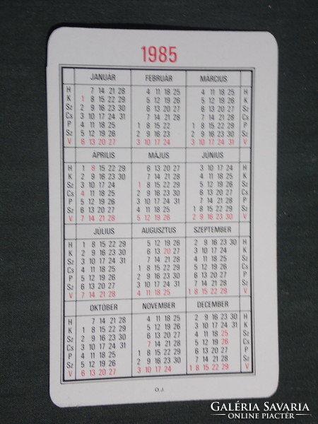 Card calendar, Mecsek ore mining company, newspaper, Pécs, mine tower, 1985, (3)