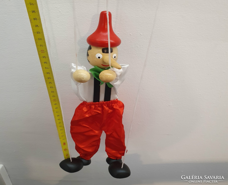 Nagyméretű Pinokkió marionett bábú, hibátlan, nem használt, eredeti állapot