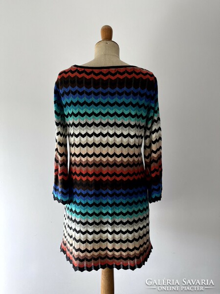 New Missoni style, knitted, colorful, long-sleeved, loose dress, tunic m/l