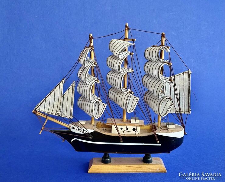 Wooden sailing ship model ornament