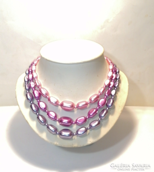 Purple 3-row necklace (1011)