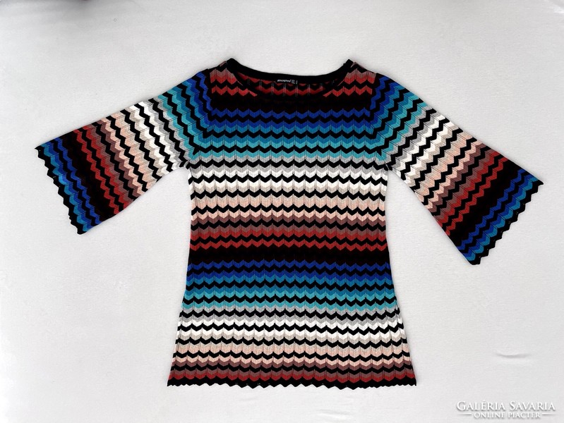 New Missoni style, knitted, colorful, long-sleeved, loose dress, tunic m/l