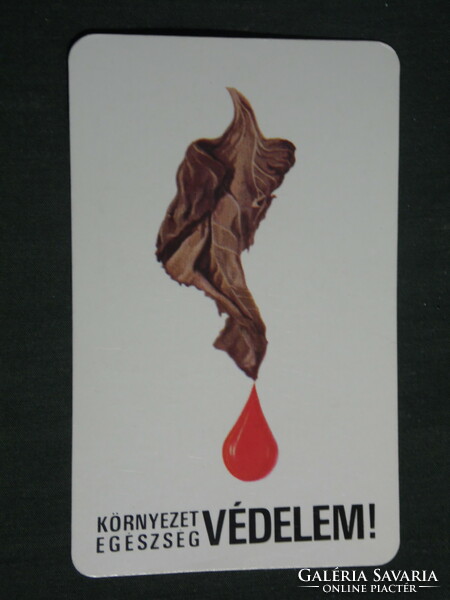 Kártyanaptár, Magyar vöröskereszt ,grafikai rajzos, környezet, egészség védelem,1985,   (3)