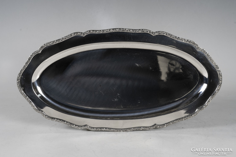 Silver tray with tendril ribbon decoration on the edge (tray sale!)