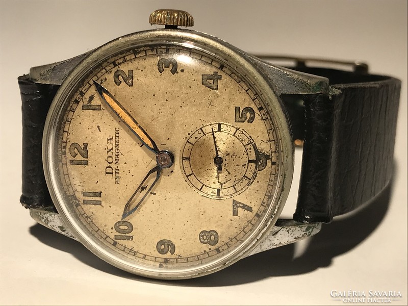 1944-es katonai DOXA! Rombusz mutatók, eredeti állapot! 31 mm k.n MŰKÖDIK!