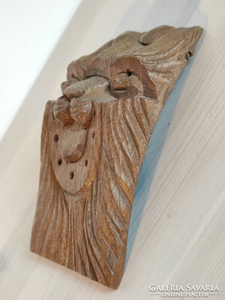 Lion's jaw carved wooden door, furniture or wall decoration