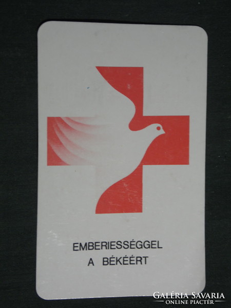 Kártyanaptár, Magyar vöröskereszt ,grafikai rajzos,galamb, ,1985,   (3)