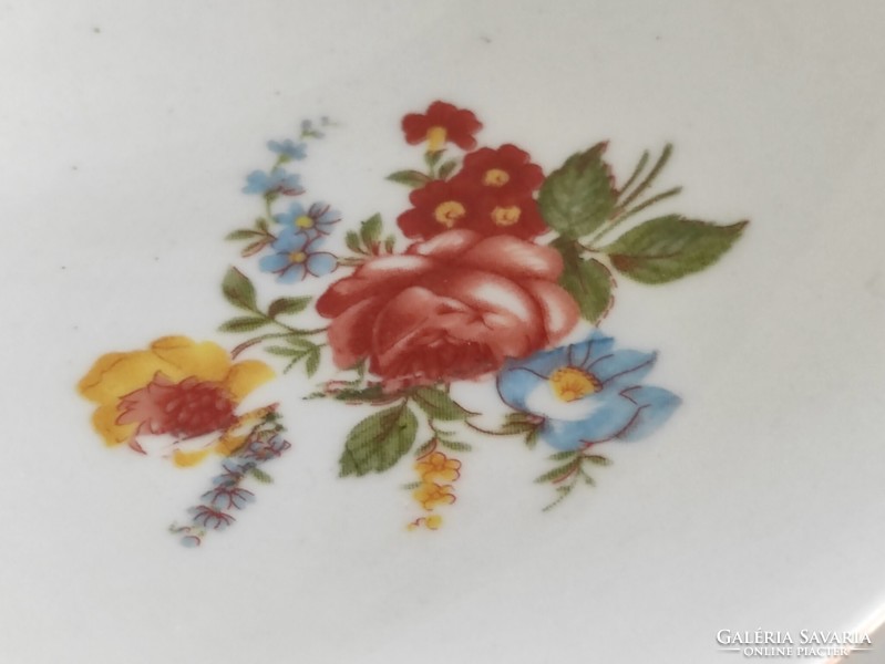 Antik apró virágos porcelán kínáló tál pogácsás tál