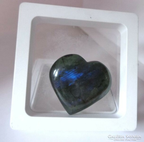 Labradorite Heart Bluish Hand Stone