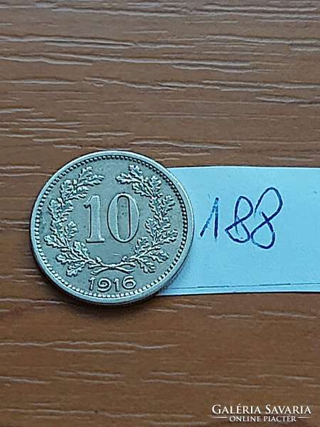 AUSZTRIA 10 HELLER 1916  Réz-Cink-Nikkel  188.