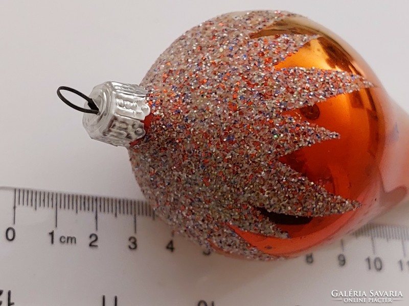 Old glass Christmas tree ornament glitter icicle large glass ornament