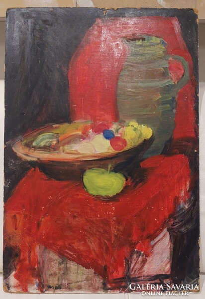 Marked fruit still life painting