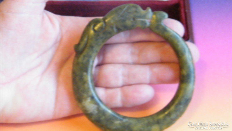 Antique hetian jade, hand carved bracelet