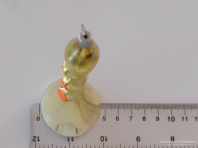 Old glass Christmas tree ornament gold musical instrument glass ornament large trumpet
