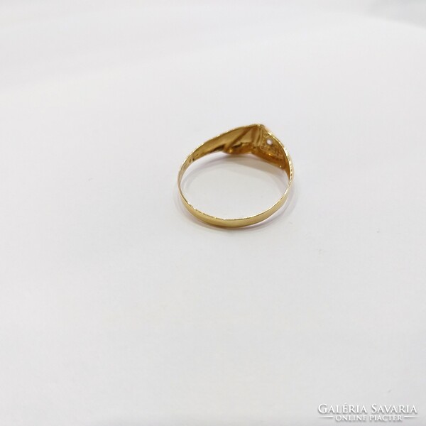 14K gold women's ring with zirconia stone (no. 23/55)