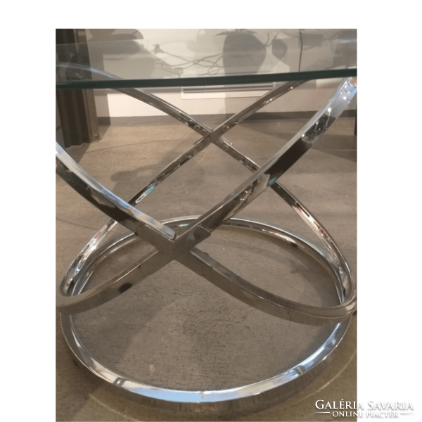 Chrome glass smoking table b00317