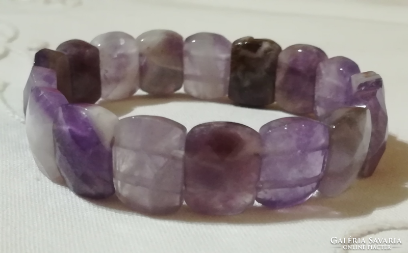 Amethyst faceted mineral bracelet.