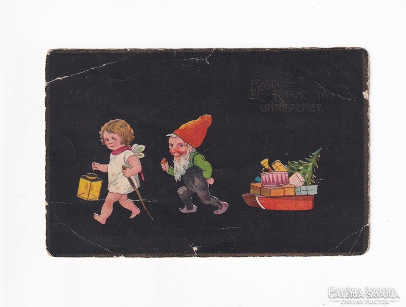 T:014 Christmas antique dwarf postcard 1910