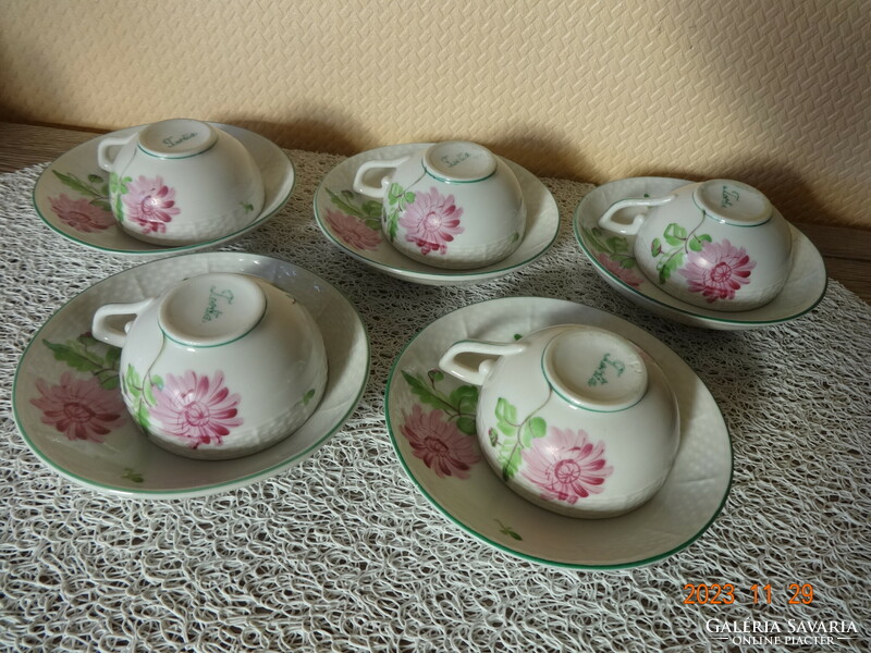 Herend tertia aster pattern mocha set, 5 persons