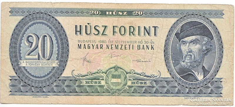 Hungary 20 forints 1980 fa g